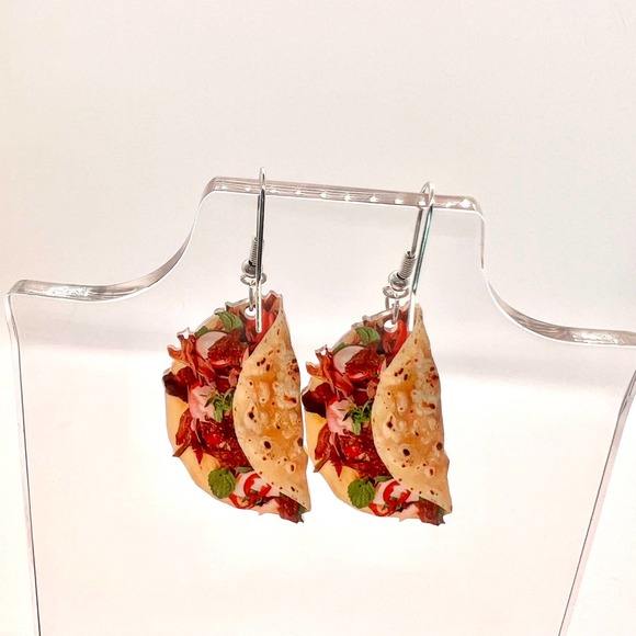Street Tacos Earrings - Mexican Earrings - Party Earrings - Food Earrings - Picture 4 of 8